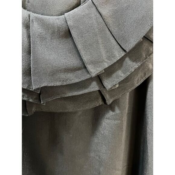 Ruffled Black Viscose Dress Size Medium by SHULAMI - Picture 4 of 5